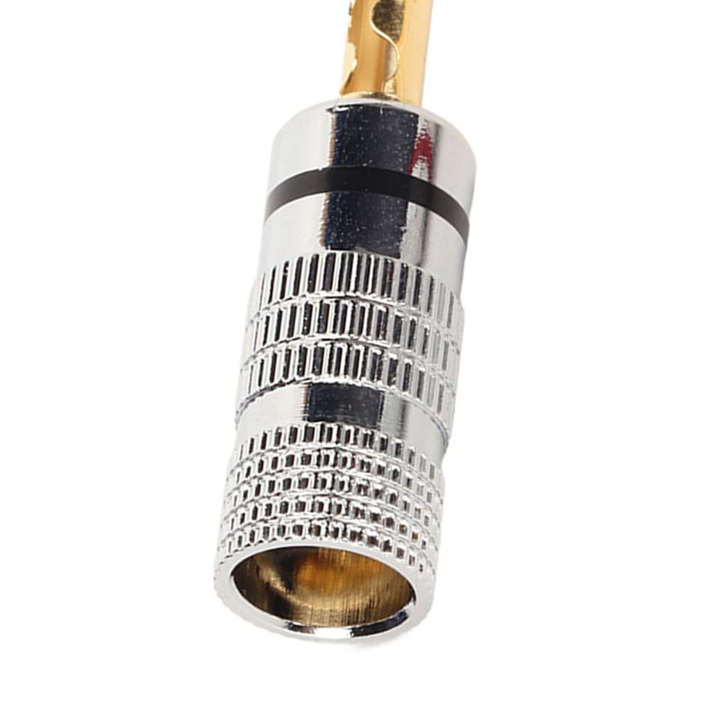 2 Pairs BFA Banana Plug 4mm Gold Plated Brass Serrated Speaker Plug Connectors for Amplifiers
