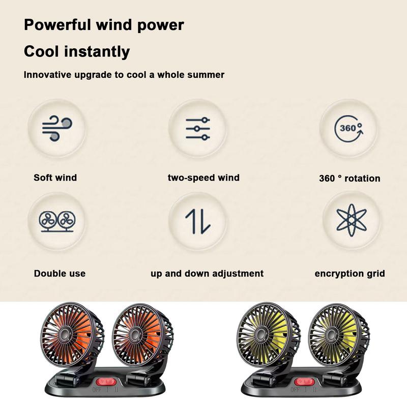 Вентилятор для автомобиля с двумя головками 12 В/24 В — фото 8