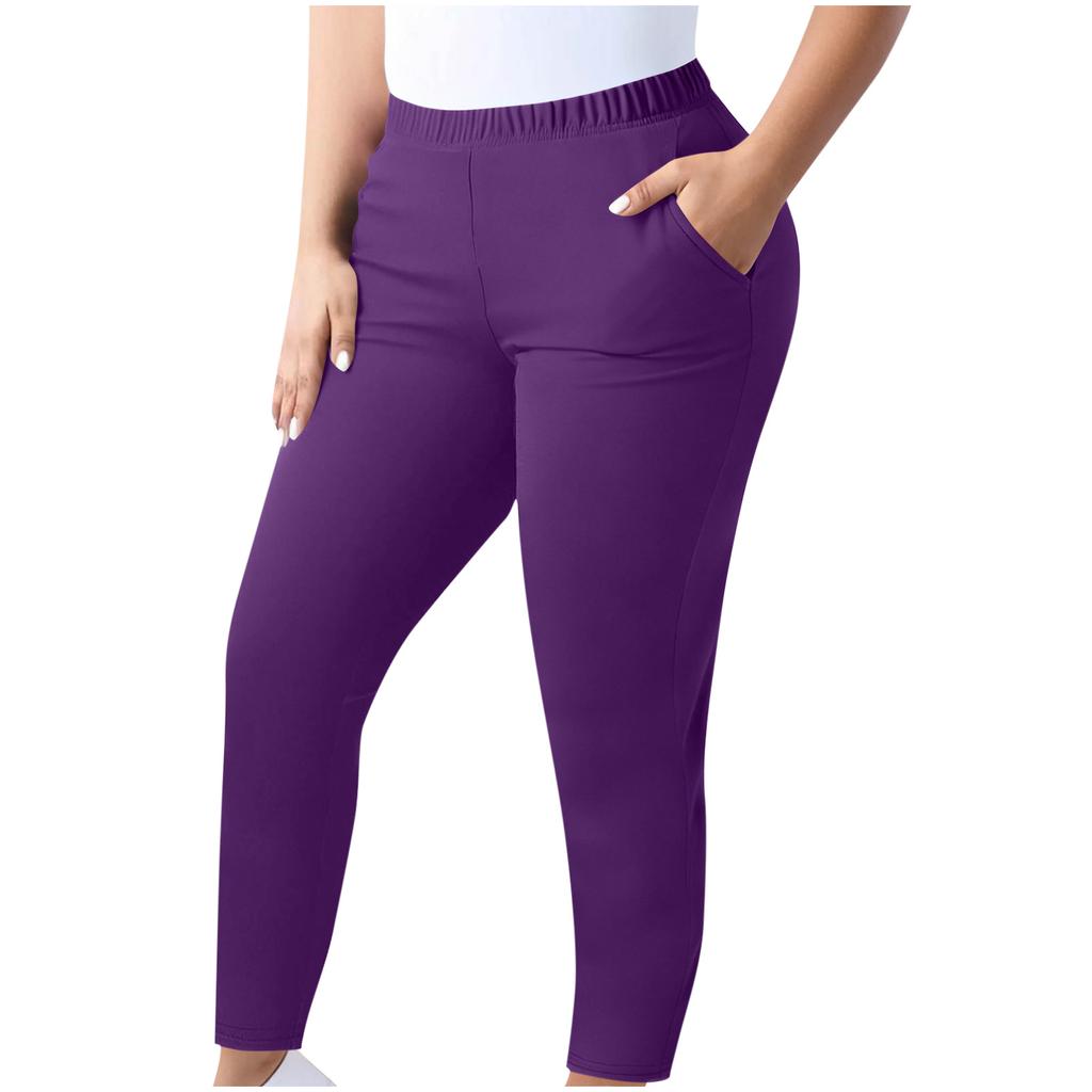 Plus Size Women Casual Yoga Leggings Stretchy Waistband Full Length Pants Comfortable Fit Suitable for Various Activities and Daily Wear