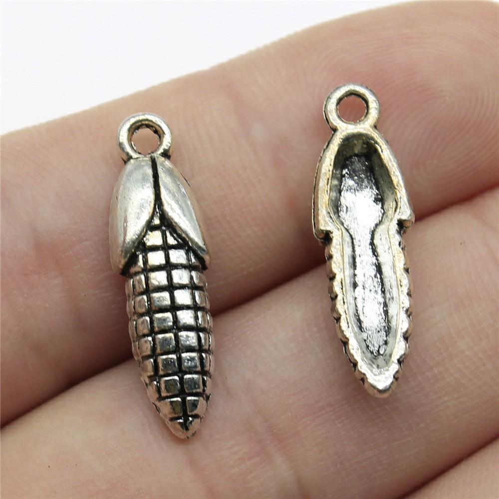 20pcs Food Charms Antique Silver Color Mushroom Charm Pendants Jewelry Accessories Pumpkin Corn Charms For Jewelry Making