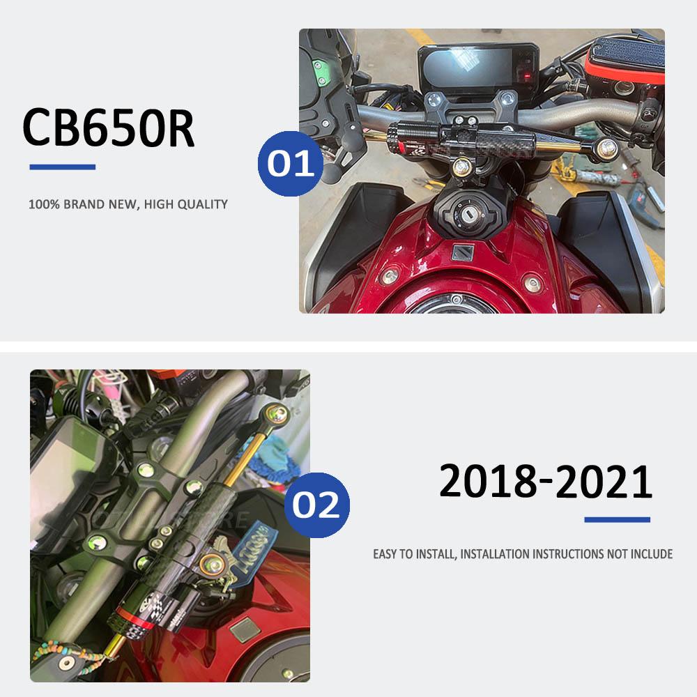 CB650R 2024-2018 Pour Honda CB 650 R CB650 R Aluminium CNC Réglable Moto Amortisseur Stabilisateur de Direction Kit de Fixation de Support