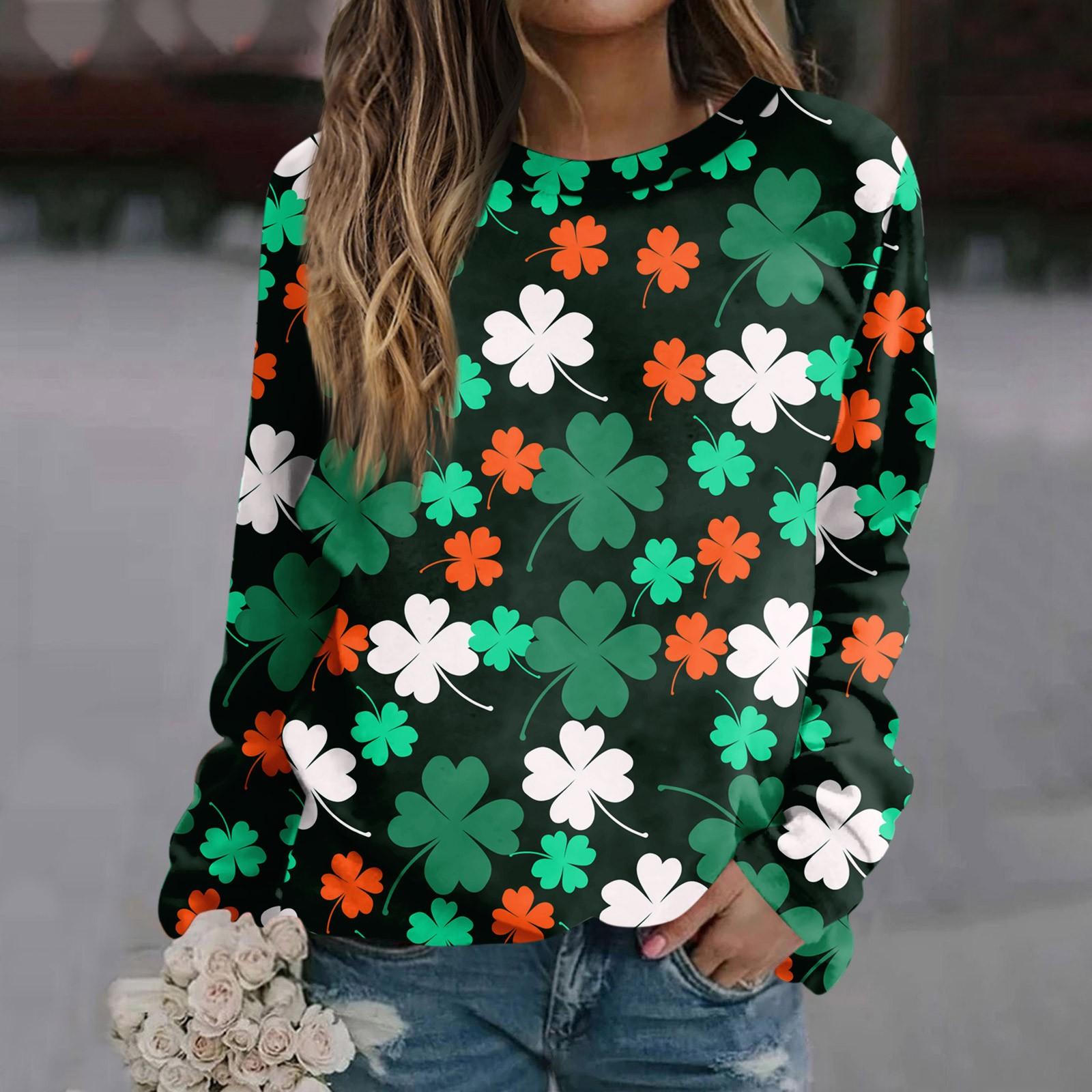 

Женский модный повседневный свитер с круглым вырезом и длинными рукавами с принтом XL белый