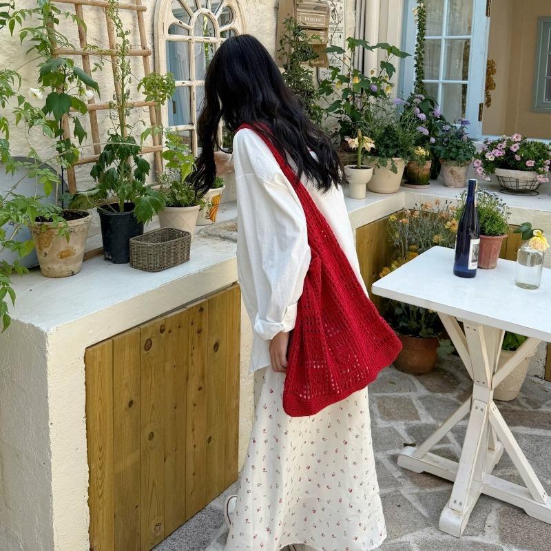Fashionable Woven Bag, Versatile for Commuting, Large-capacity Single-shoulder Tote Bag