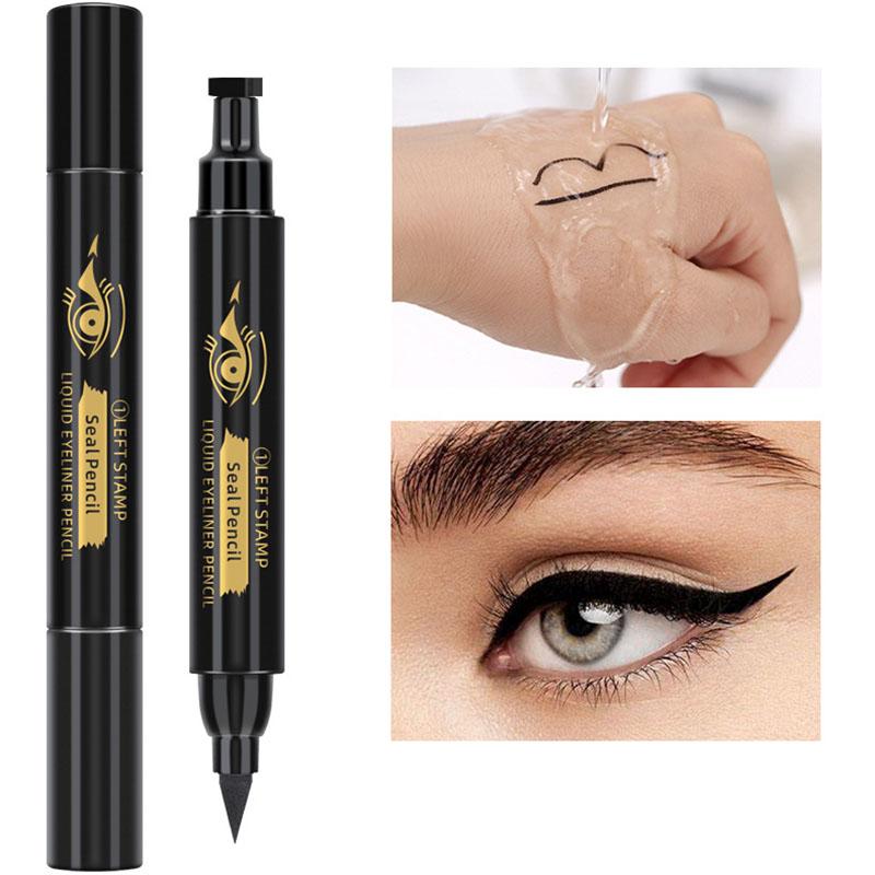 Doppelsiegel Eyeliner Wasserdicht Schnelltrocknend Einfach zu meistern Charm Eyeliner Fähigkeiten 2 Stück