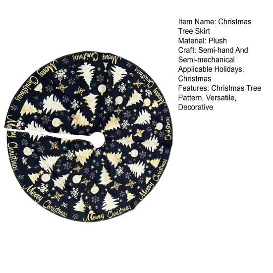 Christmas Tree Skirt Golden Christmas Tree Snowflake Pattern Holiday Tree Cover Versatile Indoor Outdoor Decoration