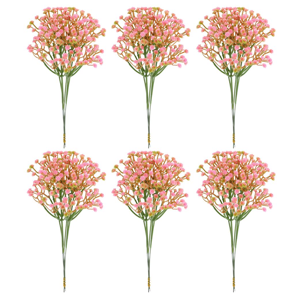 6Pcs Artificial Gypsophila for Wedding Home Decoration Realistic Plastic Flowers DIY Arrangement