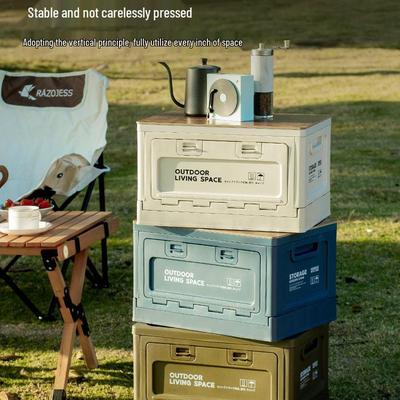 Foldable Multifunctional Car Trunk Storage Box for Camping and Outdoor Picnics