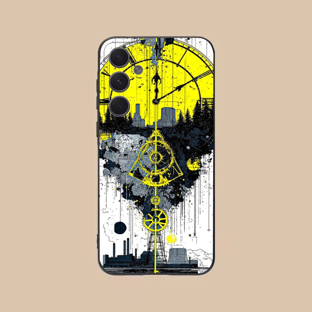 The Clock Phone Case For Samsung S25,24,21,22,23,20,S30,Ultra,Plus,Fe,Lite,Note,5G Black Cover