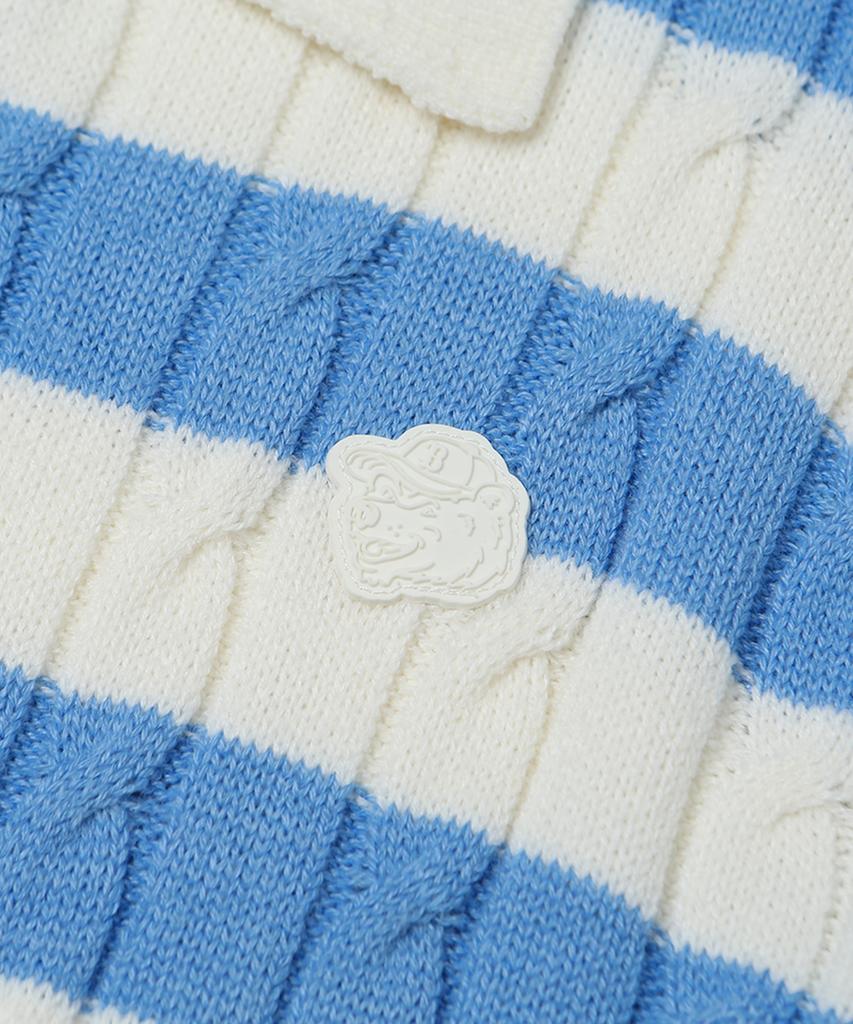 UCLA Women'S Collared Stripe Knit [Sky Blue] (Ua1Lk50_41)
