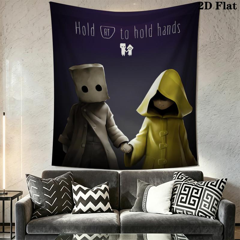 Little Nightmares Wall Tapestry Aesthetic Wall Hanging Printed Fabric Blanket Decorative Tapestries for Bedroom Living Room Home Decor