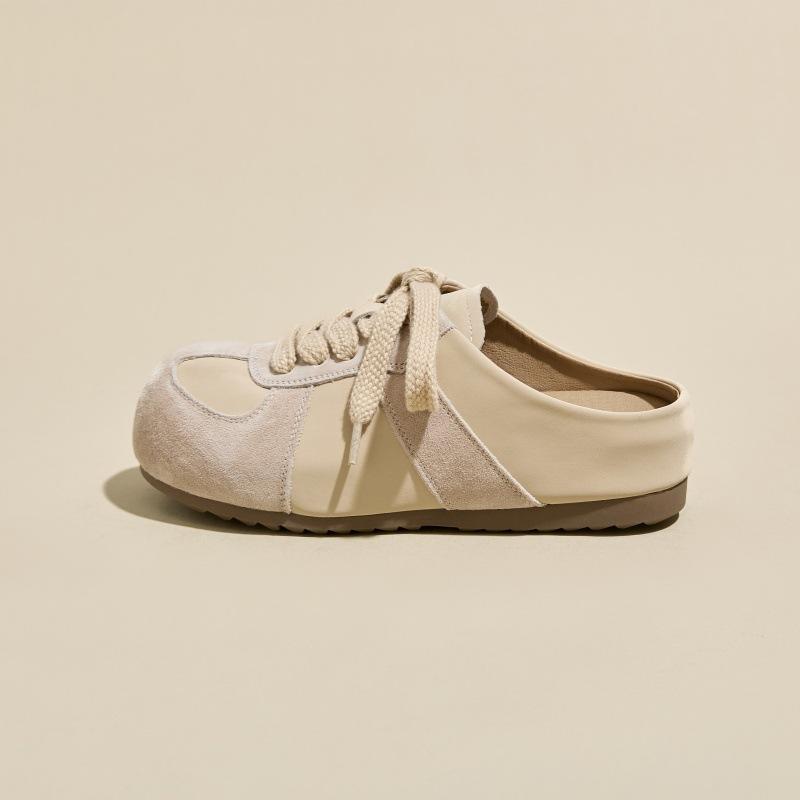 

Thick sole 3cm inner height increase bag head half slippers women s summer wear 2025 new one-pedal ugly and cute sandals Boken shoes 39