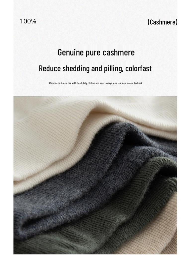 2025 Autumn/Winter Women's High-Waisted 100% Pure Cashmere Thick Midi A-line Skirt - Versatile & Elegant