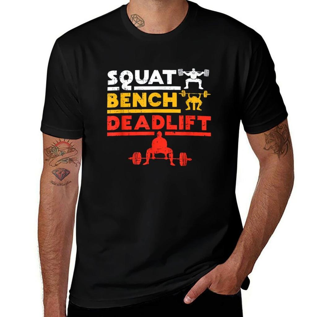 Powerlifting Squat Bench Deadlift Weightlifting Tshirt Plus Size Street Style Tee