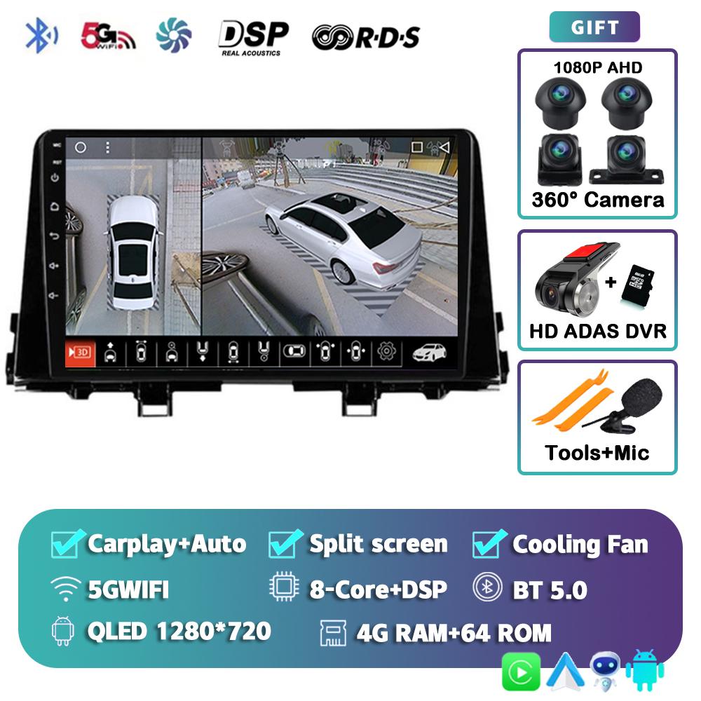 Android 14 Carplay WIFI+4G For KIA PICANTO Morning K 2016 2017 2018 2019 Car Radio Autoradio Multimedia Player Navigation Stereo