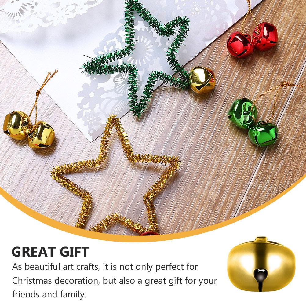 100Pcs Premium Vacuum Plated Holiday Bell Pendants Creative Christmas Hanging Decor for Tree Wall Window Door Table Shelf Decor