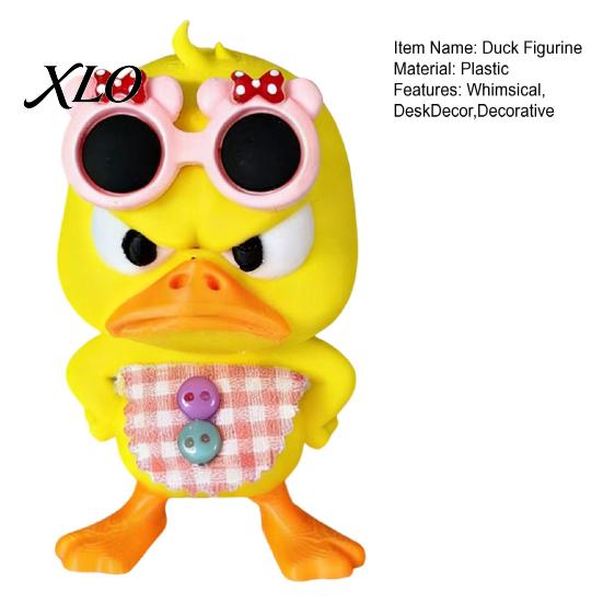 Personalized Car Ornaments 3D Printed Cute Duck Figurine with Glasses, Angry Pose Desk Decor, Creative Office Decor Bookcase Ornament, Funny