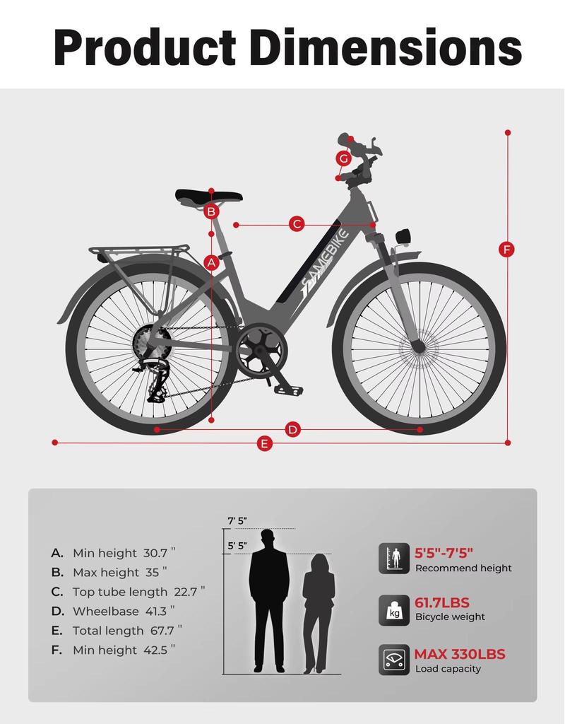New electric bicycle SAMEBIKE RS-A01 Pro-T 36V15AH detachable battery electric bicycle 26 inch tire electric bicycle