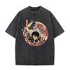 Washed Vintage Anime Kagurabachi Graphic T-shirt Rokuhira Chihiro Japanese Okinawa Style Tshirt Men Women Fashion Casual T Shirt