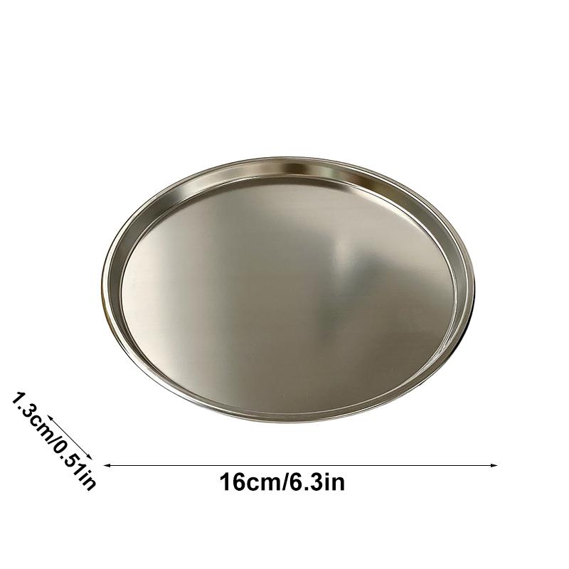 

1шт десертная тарелка серебряный салат фрукты сервировочный поднос современная круглая тарелка эллиптическая тарелка 16/18/20/22/26см 16cm