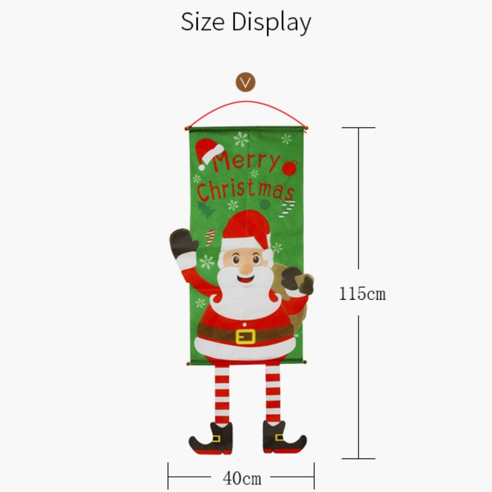 Santa Claus Xmas Door Banner Snowman Decoration Hanging Cloth Creative Christmas Hanging Flag  Door