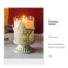 Retro Country Reindeer Christmas Tree Glass Candlestick Ornament