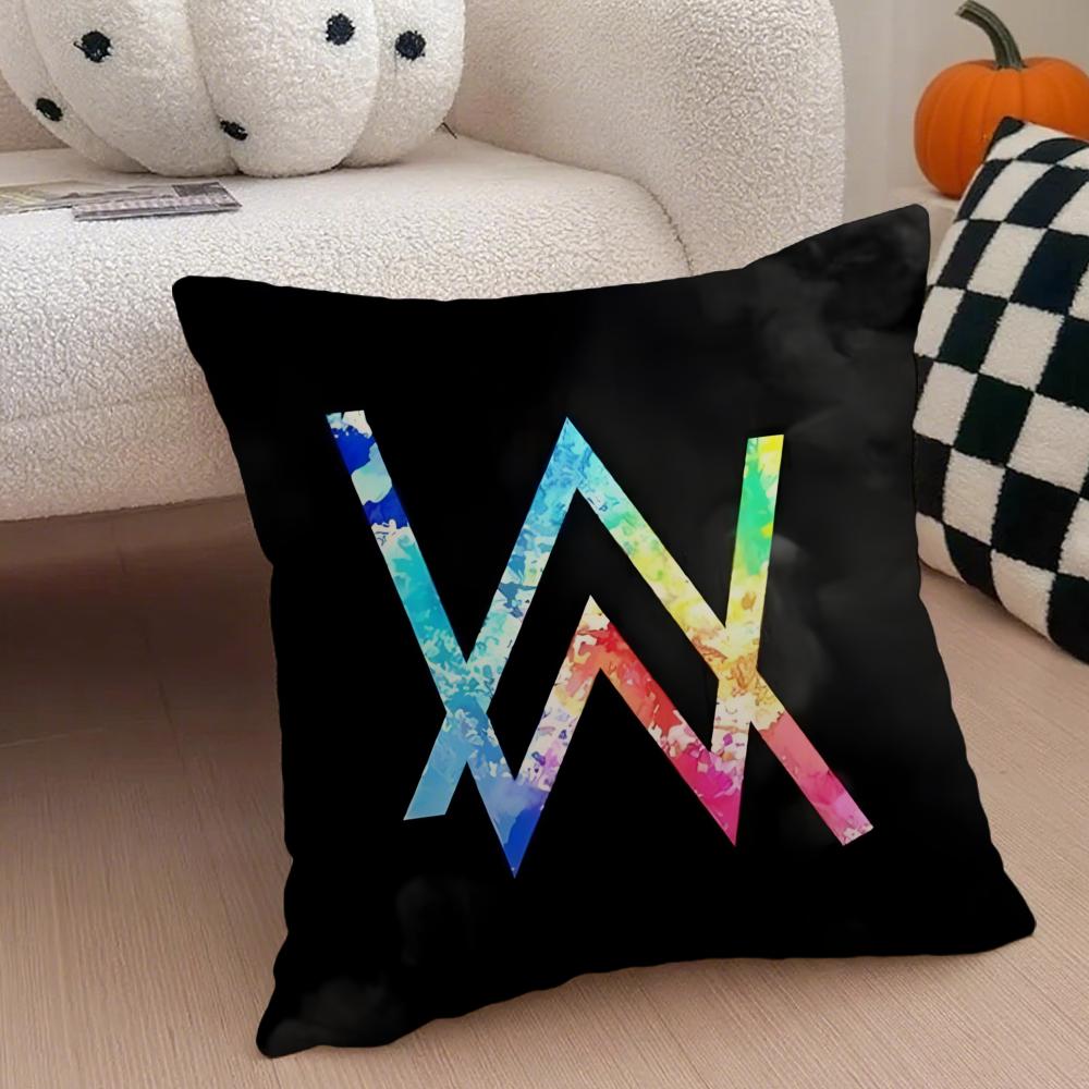 Popular Singer A-Alan Walker Pillow Case Anti-dustmite Pillowcase Invisible Zipper Silky Short Plush Sofa Cushion Cover