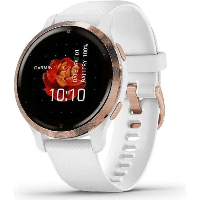 GARMIN Venu 2S - Montre Connectée GPS - Rose Gold - Bracelet Blanc