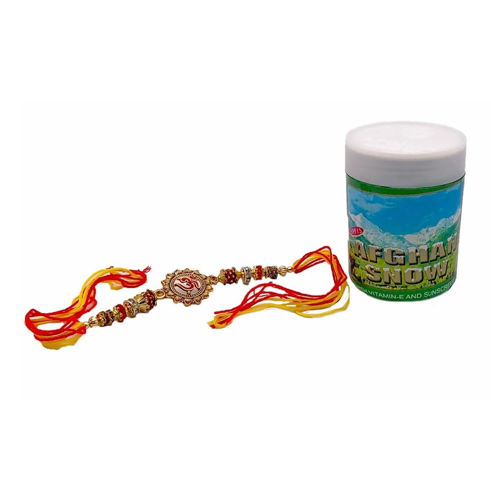 RSINC Afghan Snow Winter Skin Cream Hydrating & Nourishing Beauty Cream Made in India With Designer Rakhi |  Combo Afghan-Rakhi