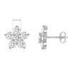 Moissanite 5 Petal Flower Earrings White Gold Stud Earring for Women 925 Sterling Silver Moissanite Diamond Earring Gift