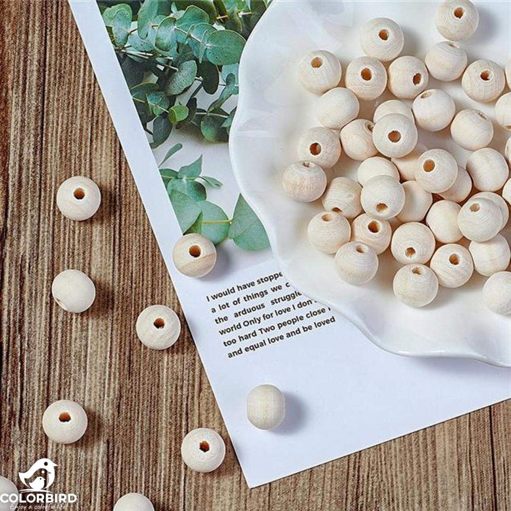 COLORBIRD Wood Beads Handmade Accessories Parts Crafts Necklaces Craft Supplies Bead Accessories (25mm 25pcs)