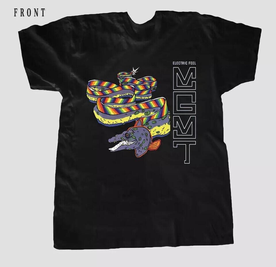 MGMT Band Gift For Fan Short Sleeve Cotton Unisex Black T-Shirt, black shirt Unisex T-Shirt S