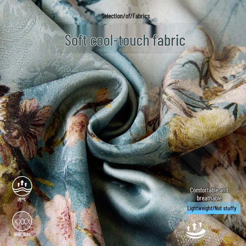 Pasite Women's Summer Chinese Style Floral Print Two-Piece Set