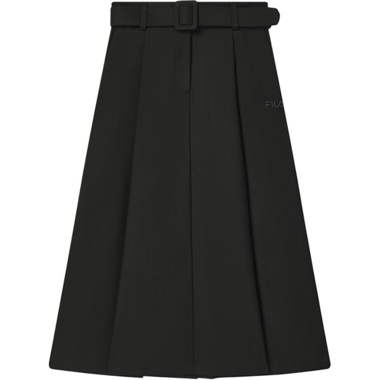 Fila Heritage Series Fashion Simple Loose Solid Color Casual Long Skirt Women Skirts Black F11W448302F-BK
