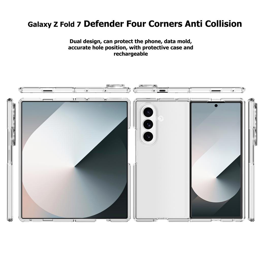 Crystal Clear Hard Case for Samsung Galaxy Z Fold7 Fold6 5G Fold 7 6 Fold5 Fold4 Fold3 Fold2 Fold 3 4 5 2 Protective Cases