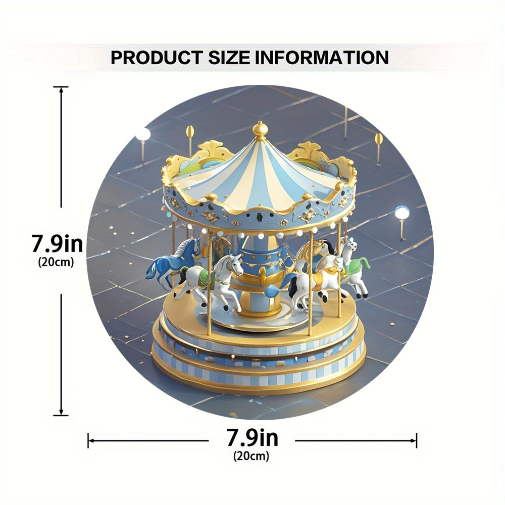 

1 штука ретро карусель музична скринька дерев яна вивіска - 8x 8 дюймів настінна декоративна вивіска, багатоцільова прикраса в ретро стилі