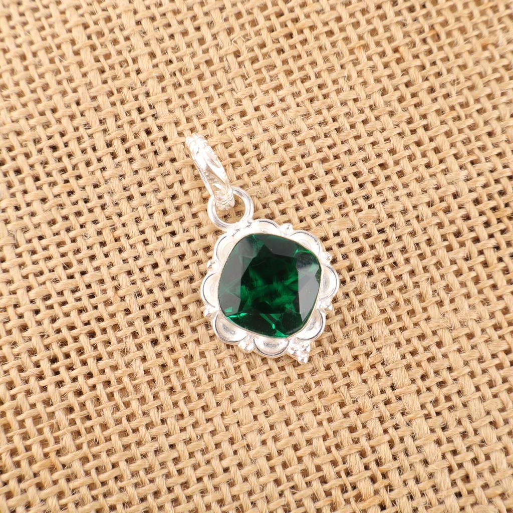 Chrome Diopside Gemstone 925 Stamped Silver Jewelry Handmade Girls Pendant 1.50" PP-2-5