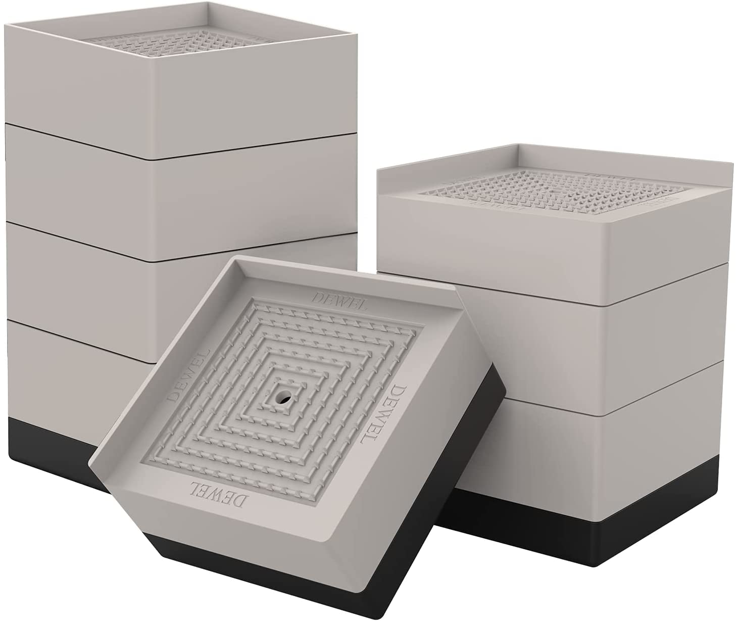 

DEWEL Washing Machine Raiser with Rubber Set of Stackable Height Adjustable for Washing Kotatsu and Supports 300kg Anti-Vibration Pads, 8, Anti-Slip бежевий