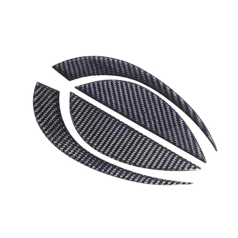 Soft carbon fiber For Fiat 500 2007-2015 Car Front Headlight Eyebrow Eyelid Trim Sticker Auto head Lamp Decoration Decals