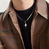 Lightning Pendant Snake Chain Men's Necklace – American Hip Hop Style, Unique Design, High-End Jewelry.