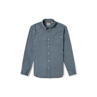 Outdoor Casual Oxford Breathable Single-Breasted Solid Color Long Sleeve Shirt Men Shirts Deep-Sapphire-Blue A2ES5-B68