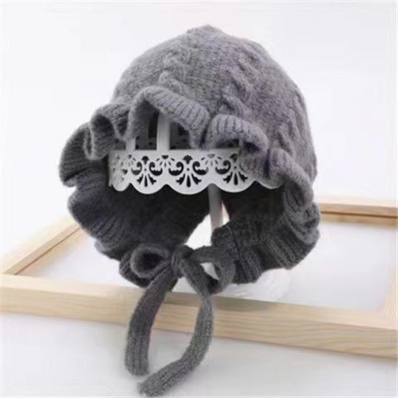 

Newborn baby hat autumn and winter super cute baby 3-12 months children s ear hat wool knitted hat