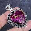 Natural Copper Pink Tourmaline 925 Sterling Silver Jewelry Pendant 2.05" ETC-14056