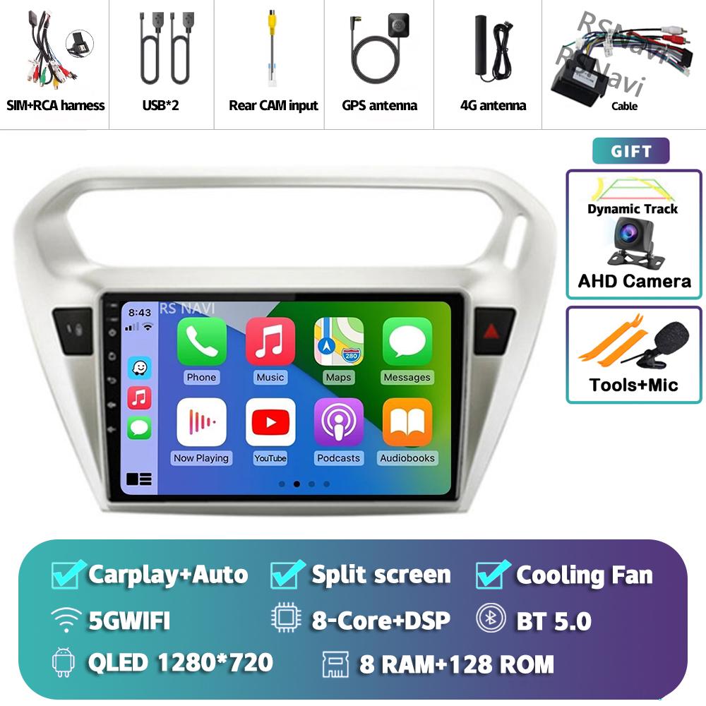 Android 14 Carplay Car Radio For Peugeot 301 2013 - 2016 Multimedia Video Player Navigation GPS Stereo AI Voice 360 Camera 2Din