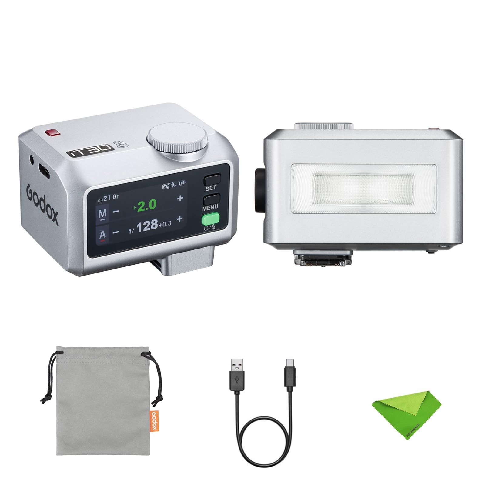 

Godox iT30Pro C TTL Flash Canon Recycle 560 Touchscreen Speedlite iT30Pro-C (for Cameras), GN15, 1.5-Second Time, Full-Power Flash, 1/8000 HSS, 2.4G