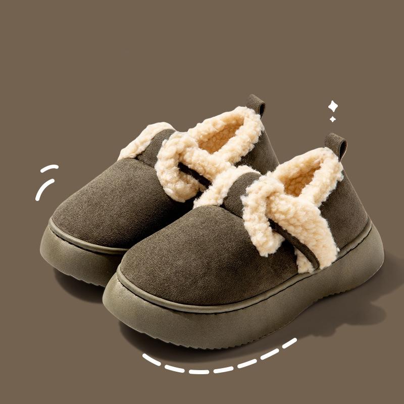 Winter Snow Boots Women Comfortable Outdoor Anti Slip Ankle Boots Suede Warm Fur Lined Booties Indoor Flat Platform Loafer Shoes