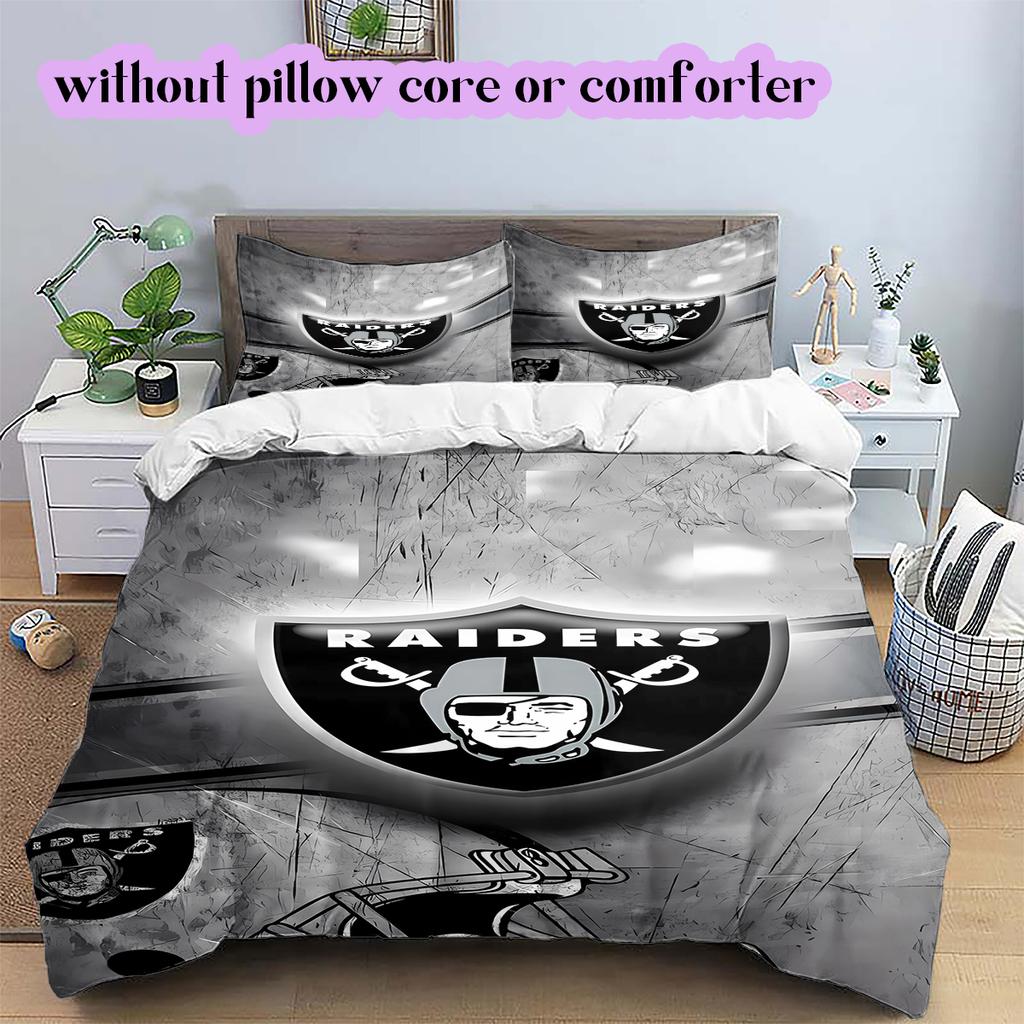 Las Vegas Raiders Vzor Povlečení Přikrývka Sada Povlak na přikrývku Povlak na polštář Domácí Dekorace Narozeninový Dárek (1 * povlak na peřinu + 2 * povlak na polštář, bez jádra)