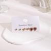 Stainless Steel Stud Earrings Set with Zirconia: Butterfly, Star, Heart & Four-Leaf Clover Designs