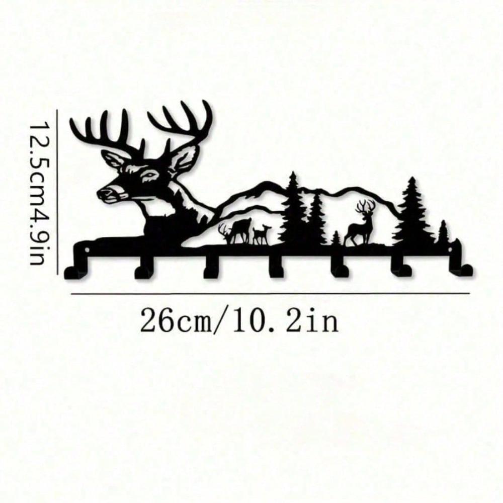 Antler Key Hanger Rustic Wall Mounted Coat Rack Farmhouse Entryway Decor