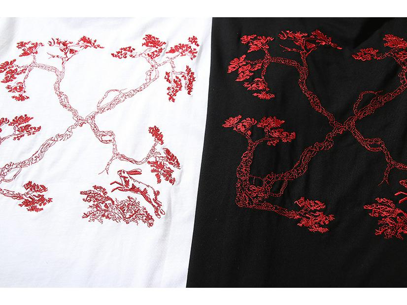 2023 Unisex Floral Cotton T-Shirt with Short Sleeves