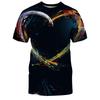 Summer New Love 3D Printed Men's and Women's Short Sleeves Loose and Slim Half Sleeve Shirt